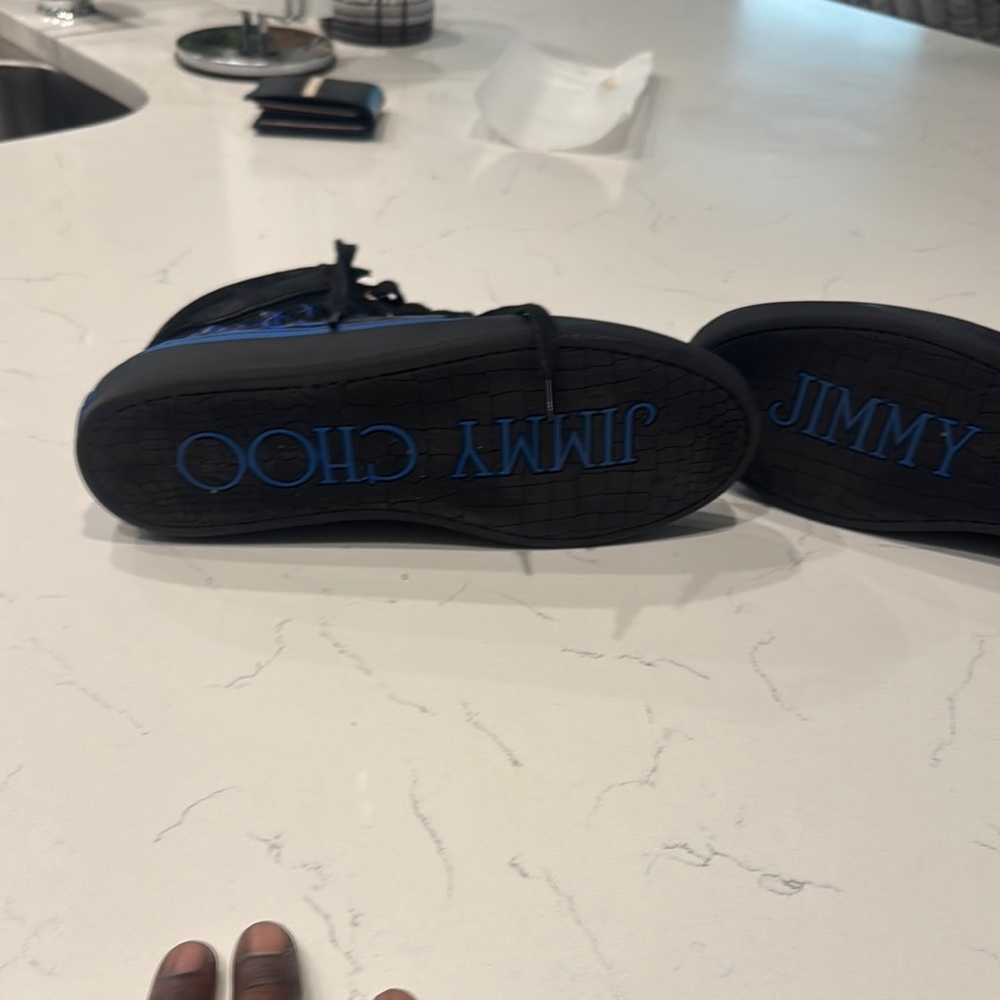 Jimmy Choo Black and Blue Sneakers